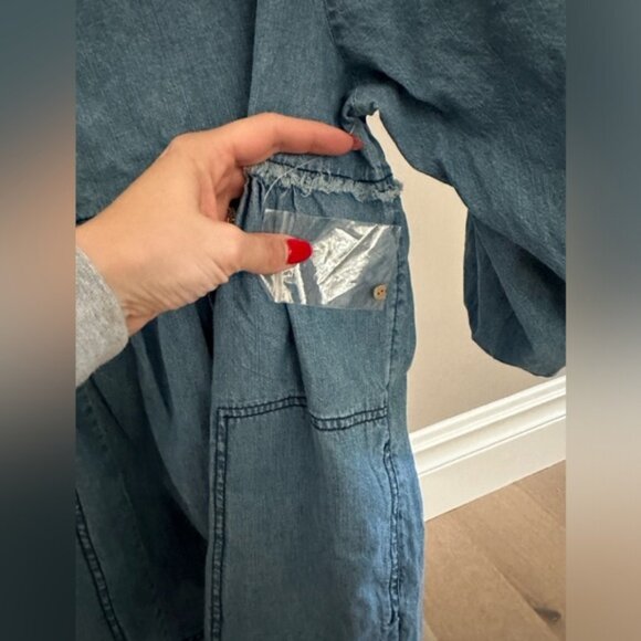 Free People “Get Obsessed” Denim Babydoll Mini Dress – Size XS – BNWT - Picture 9 of 10